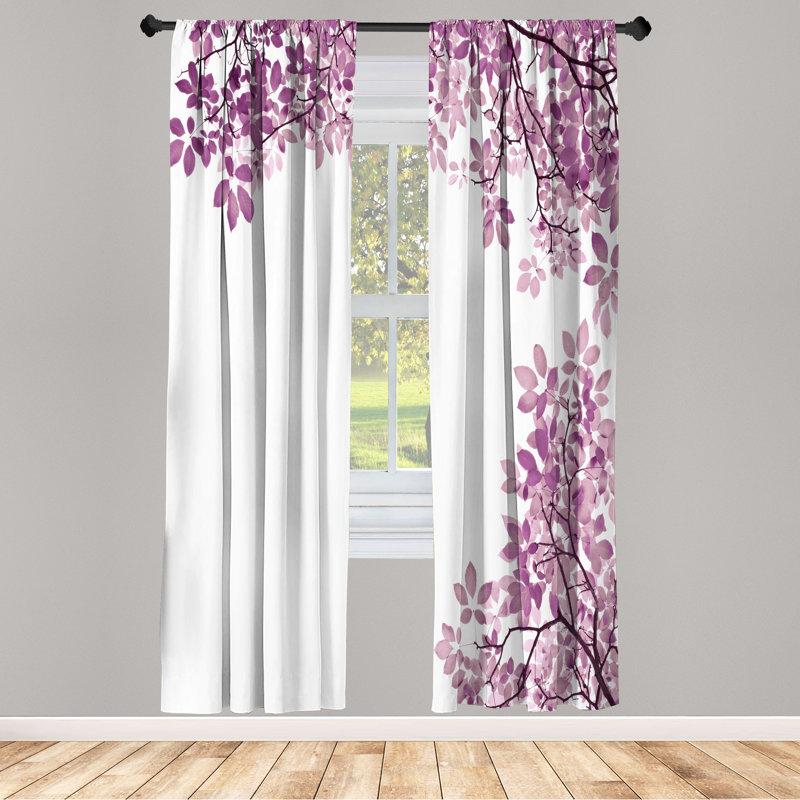 Semi Sheer Curtain Pair, 28" W x 63" L, Pale Mauve