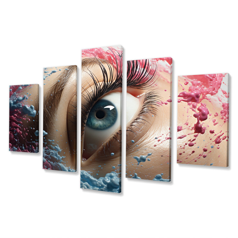 Blue Eye Visions - Décoration murale moderne - 5 panneaux