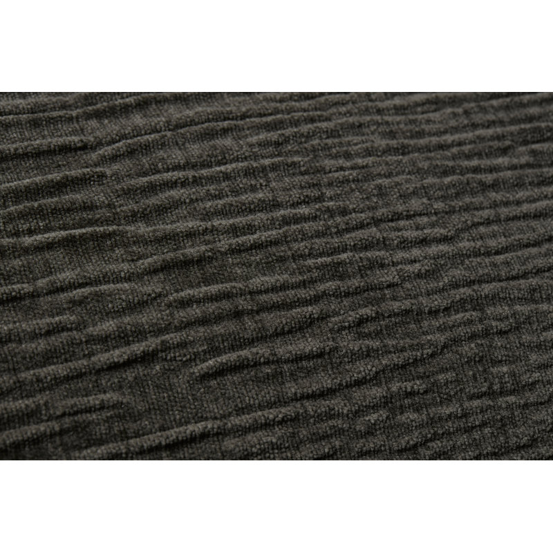 Charcoal Crinkled Polyester Lumbar Throw Pillow 21" x 13"