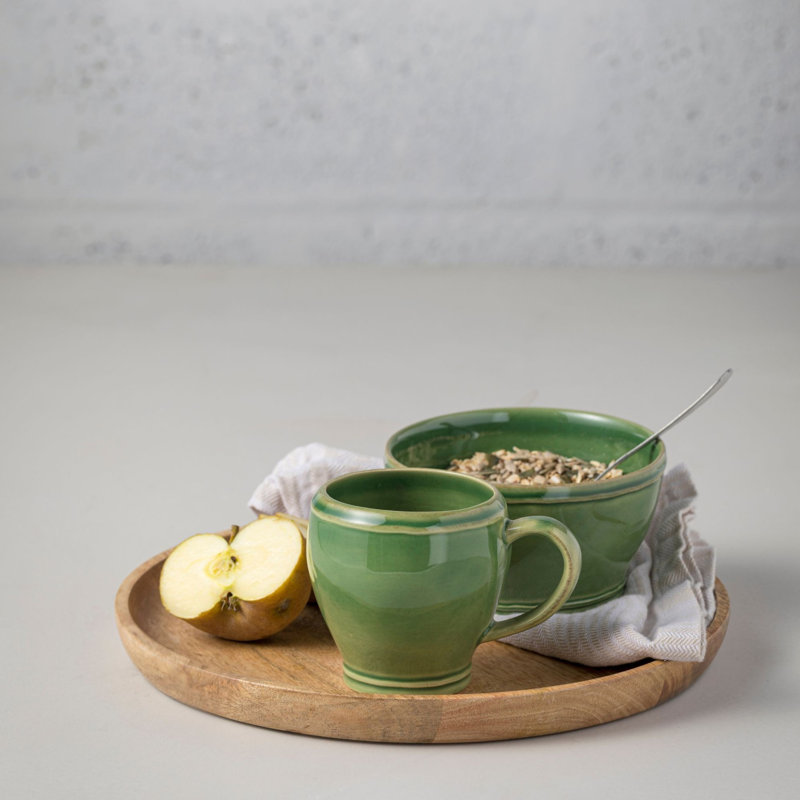 Fontana Handmade Stoneware Coffee Mug, Forest Green