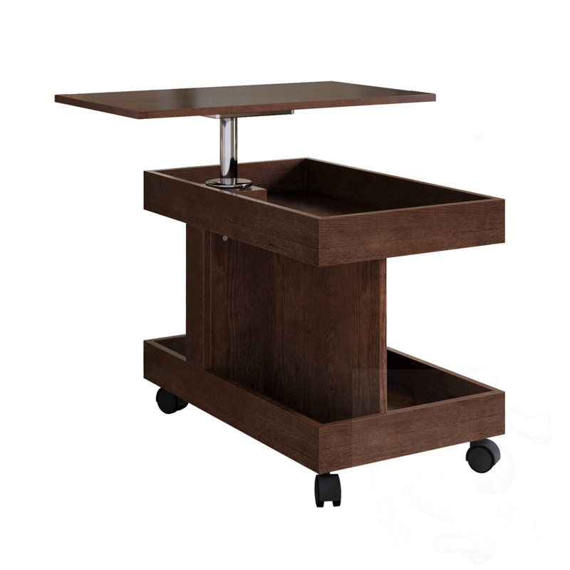 360°Rotating End Table with Wheels