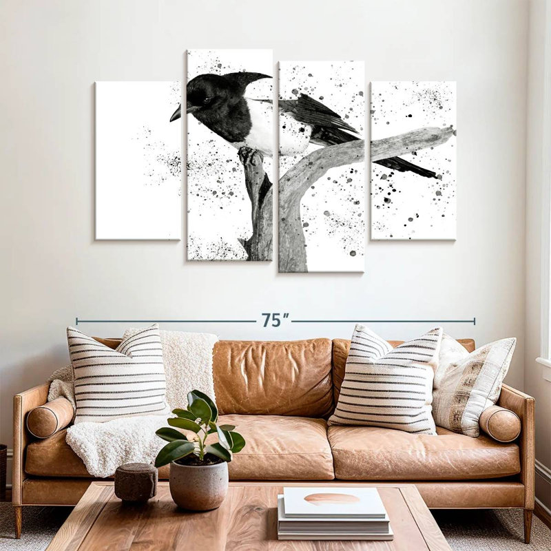 Black And White Bird, H 42 po x l 68 po