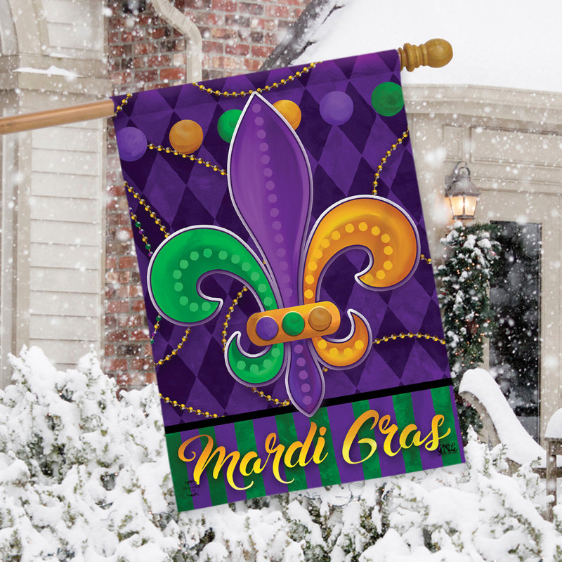 Drapeau de maison Mardi Gras Fleur-de-lis