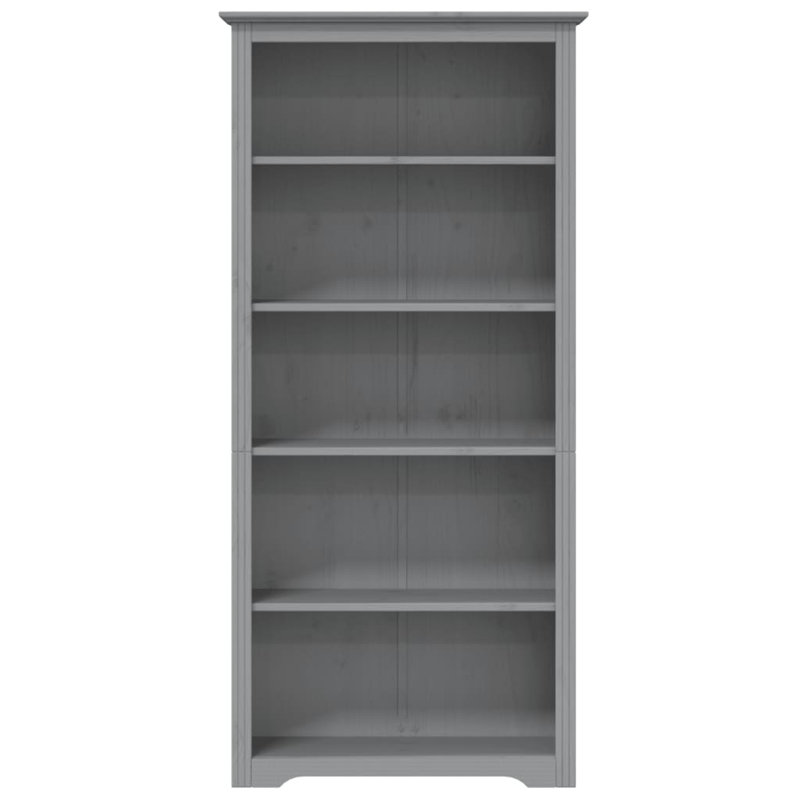 Bodo Bookcase "BODO" 82x40x173 cm Solid Wood Pine 5-Tier,  Grey