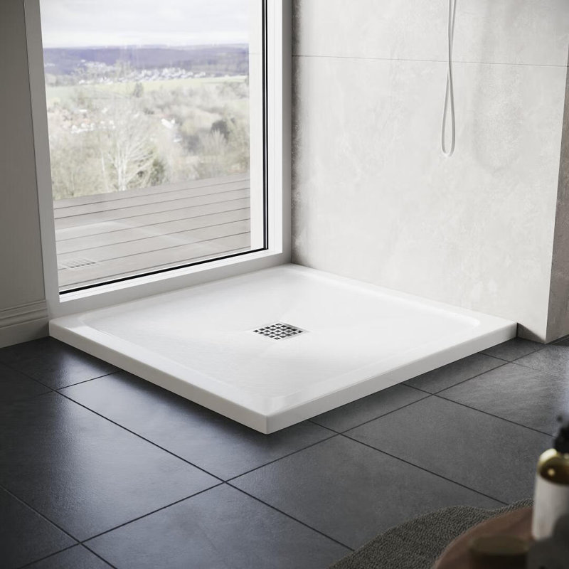 Caleigha W D Shower Tray, 4cm H x 90cm W x 90cm D