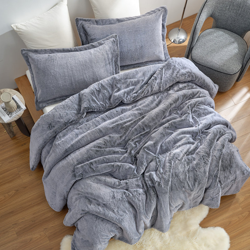 I Am Bed Serious - Coma Inducer® Alaskan King Comforter Set - Dark Gray Frosted, Gray, Alaskan King Comforter + 4 King Shams
