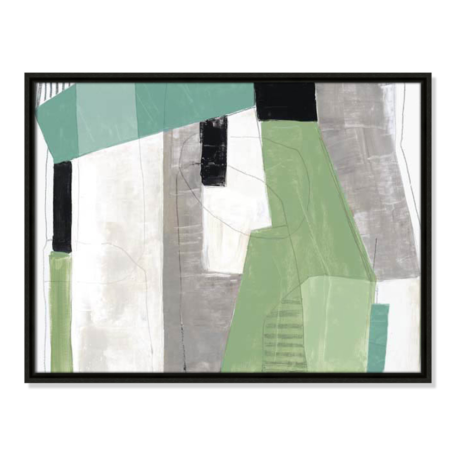 Evergreen Essence Print, 19.5" H x 25.5" W x 2" D, Espresso Floater Frame - Fine Art Canvas Print, No Mat