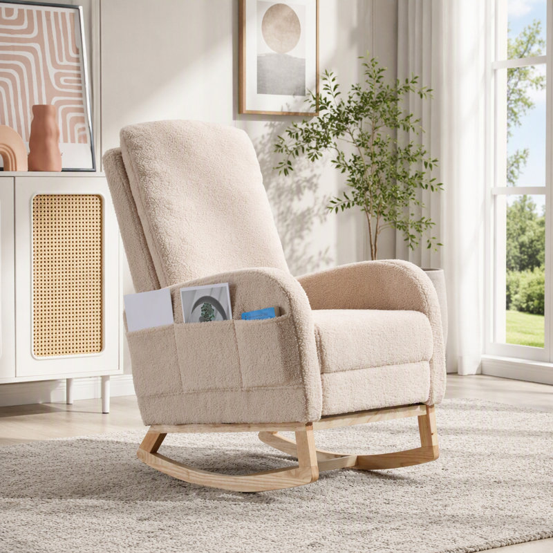 Chaise berçante Modern, Beige