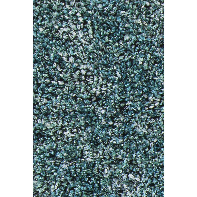 Tapis à poils longs en polyester tissé à la main bleu sarcelle et turquoise Stickland, Rectangle 5 pi x 7 pi