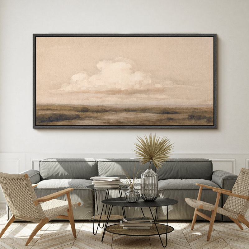 Grande impression sur toile encadrée, reproduction de paysage abstrait pour décor moderne neutre, Noir, H 30 po x l 60 po
