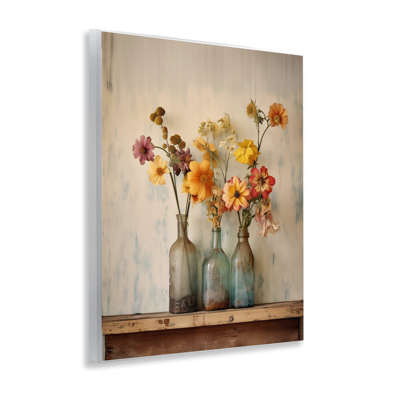 Plaque murale rustique avec fleurs printanières, design par Arlington Prints