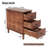 11.8" Solid Wood Narrow End Table Coffee Table, Fully Assembled Bedside Table with 3 Drawers for Small Spaces