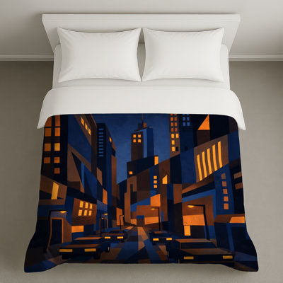 Urban Cityscape Illustration Duvet Covers