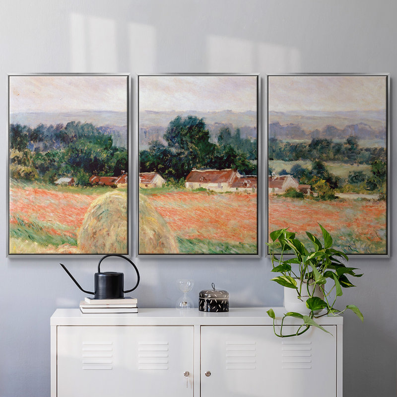 3 pièces Monet, Argent, H 24 po x l 48 po x P 2 po