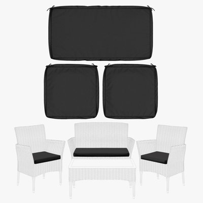 Cartert 3Pcs Outdoor Cushion Cover Set And Patio Seat Cushion Covers, Only Covers