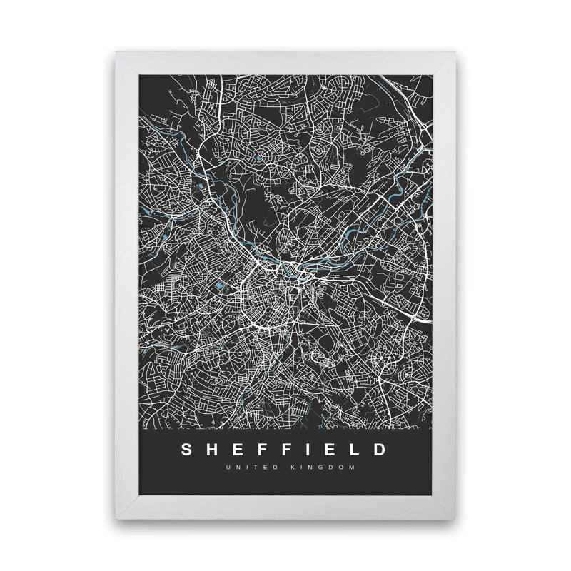 Sheffield III - Print, 88cm H x 64cm W x 3cm D, White Grain Framed