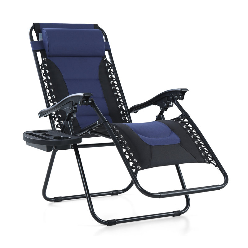 Chaise inclinable zéro gravité avec coussin, Bleu