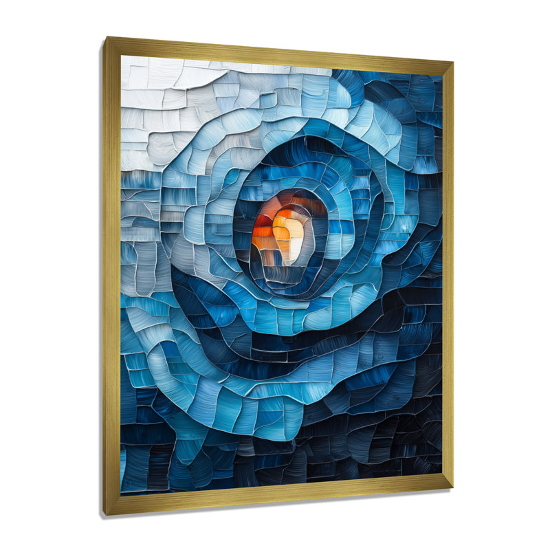 Omario - Abstract Wall Art, 20" H x 12" W, Framed Print without Mat, Gold