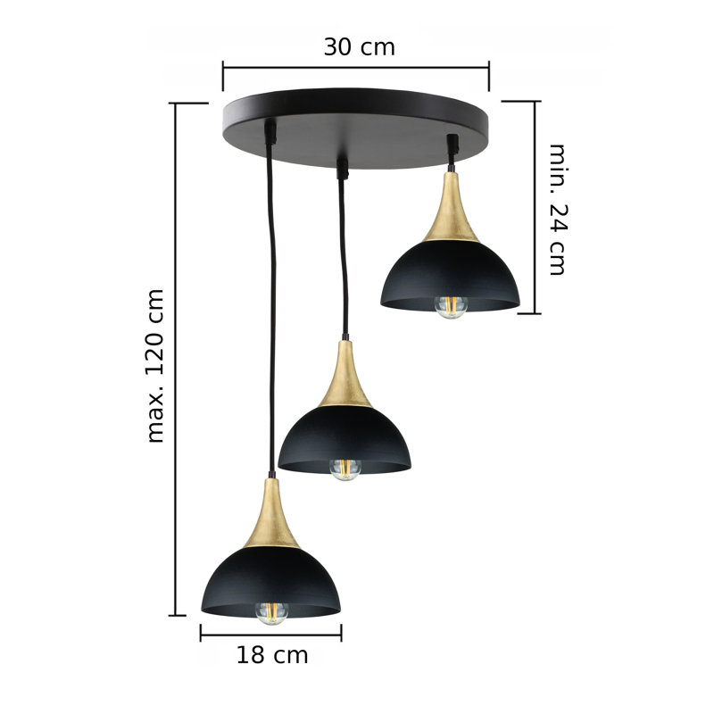 Kevan - Light Cluster Pendant, 24 H x 36 W x 36 D cm, 3