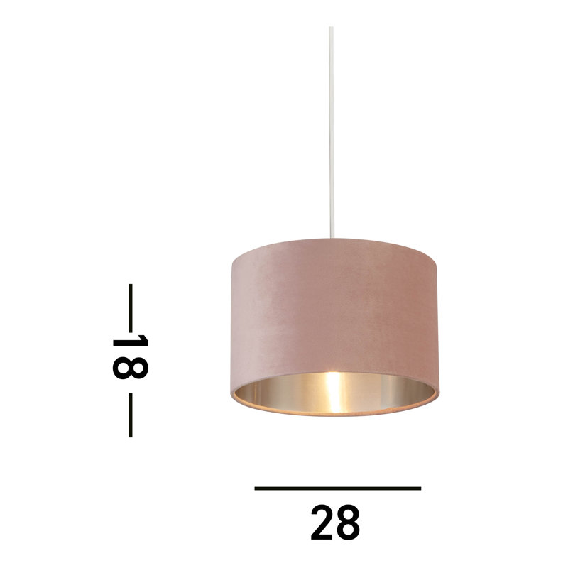 Velvet Drum Accent, Pink, 18cm H x 28cm W x 28cm D