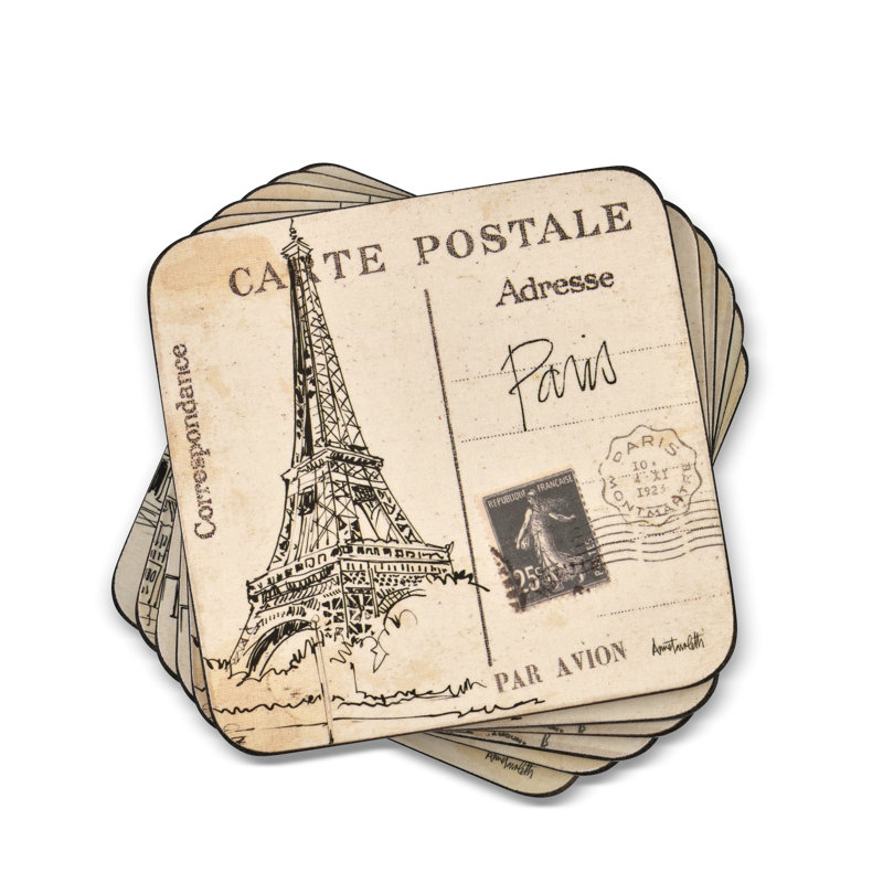 Carte postale Pimpernel sous-verres S / 6 4 po x 4 po