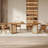 Modern Walnut Rectangular Solid Wood Dining Table-417068566