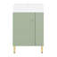 Armoire de rangement de salle de bain 21,6 "avec lavabo en céramique et rangement latéral-1057963574