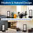 48" Indoor Outdoor Waterfall Fountain With Led Light – Modern Glass & Aluminum Black Wall Water Feature For Home, Patio, Garden Decor – Soothing Cascading Indoor Water Fountain-561307473-561307475