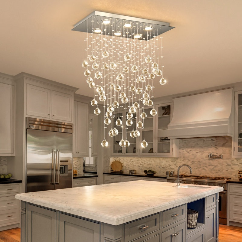 Lustre en cristal, Chrome chrome, Rectangular Plate