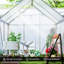 Outsunny Polycarbonate Greenhouse Walk-In Sliding Door-857897966-857897967