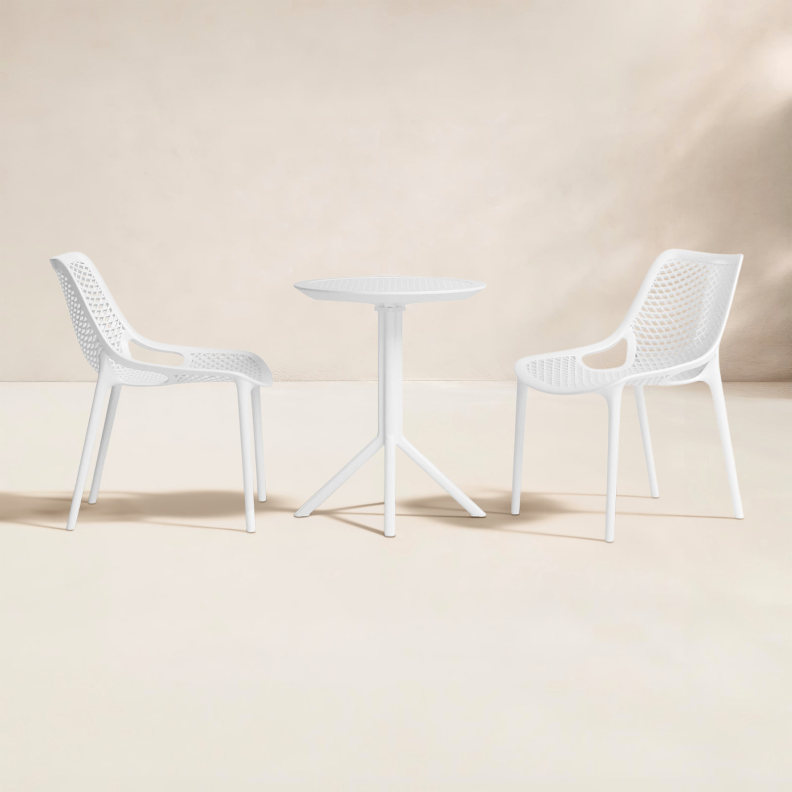 Farrah 24" Patio Bistro Set, White