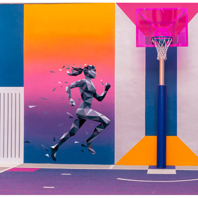 Adhésif décoratif Polygonal, H 45 po x l 49 po