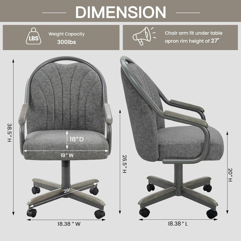 19.25'' H Upholstered Metal Armchair