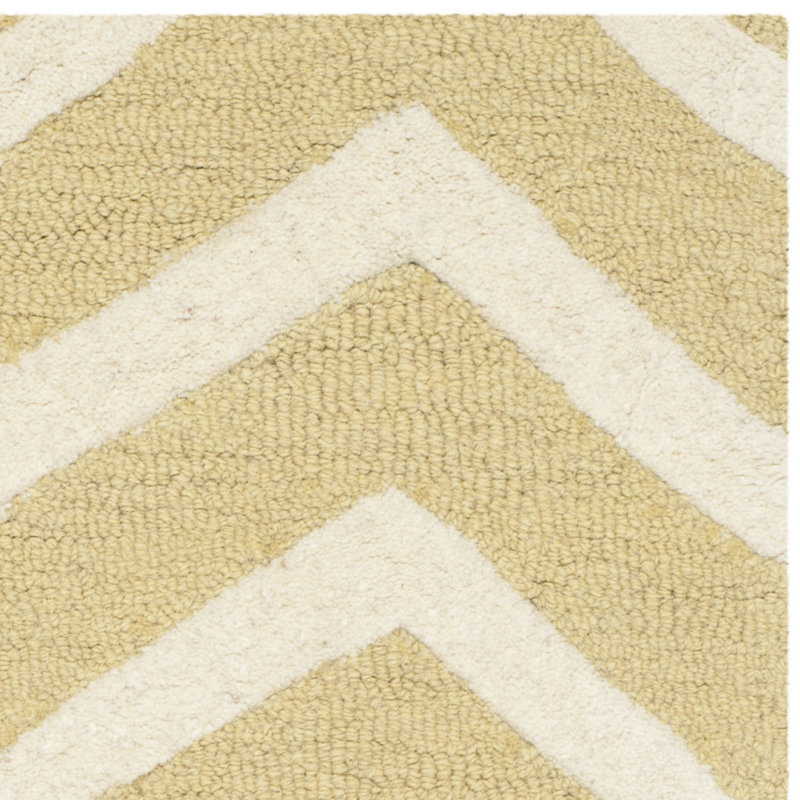Bessler Chevron Wool Hand Woven Area Rug, Rectangle 122 x 183 cm