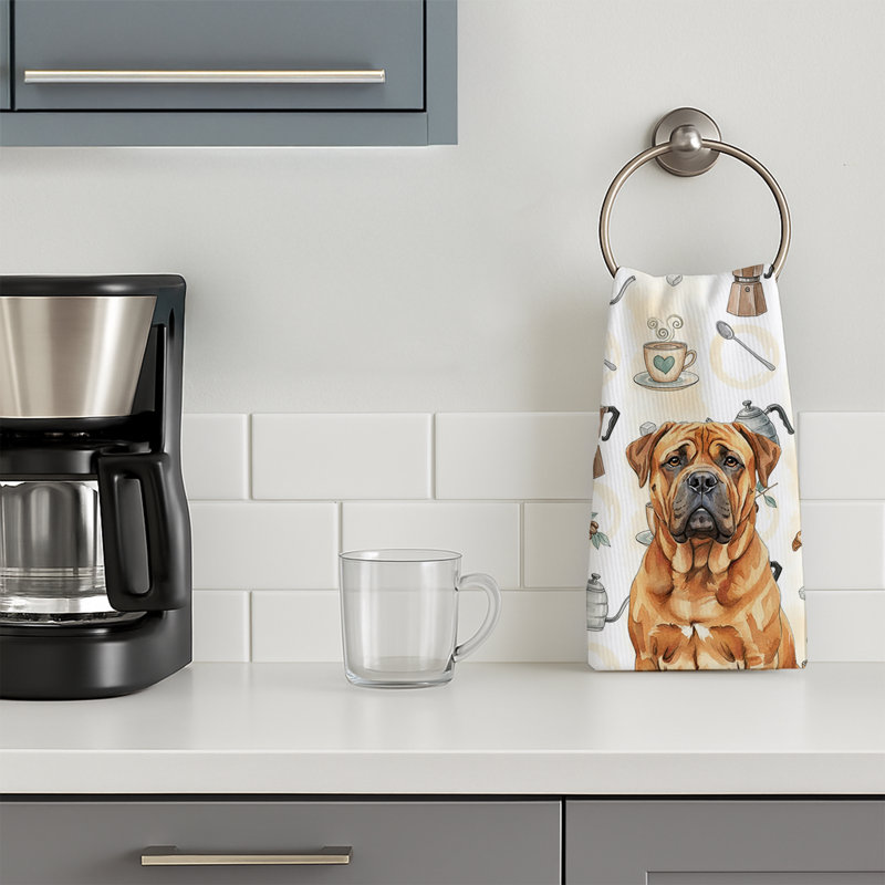 Serviette de cuisine Coffee Bar, Red Bullmastiff
