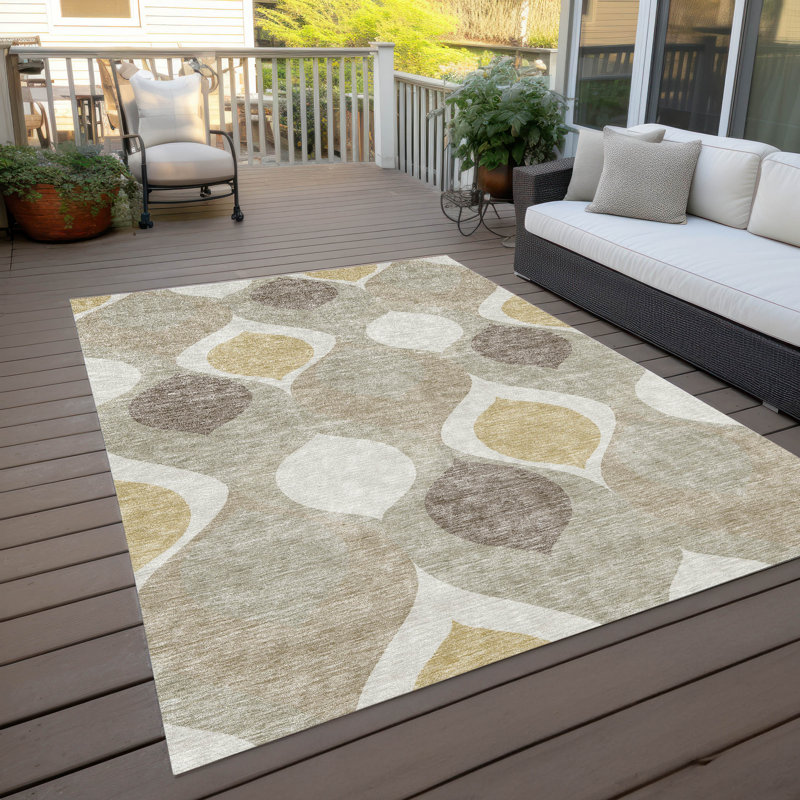 Tapis d'entrée / extérieur antidérapant Caziyah, Rectangulaire 8 pi x 10 pi
