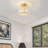 1-light 10-inch Semi-flush Mount Chandelier With Crystal Strip Shade