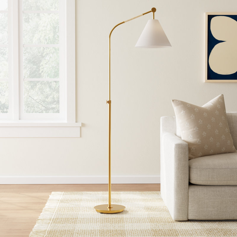 63.625'' Task Floor Lamp, Burnished Brass