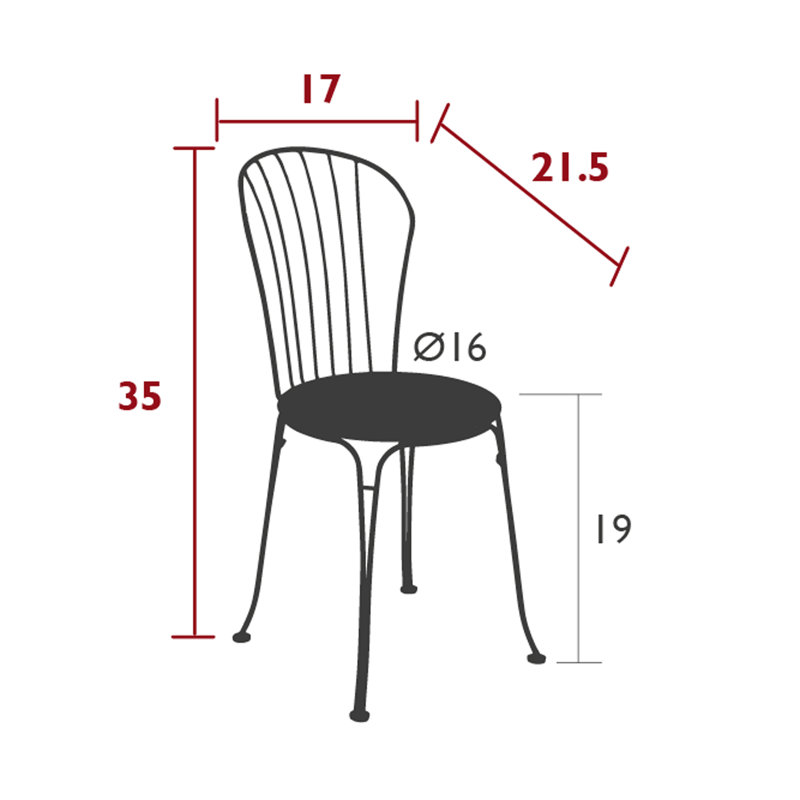 Opera+ Outdoor Dining Side Chair, Anthracite