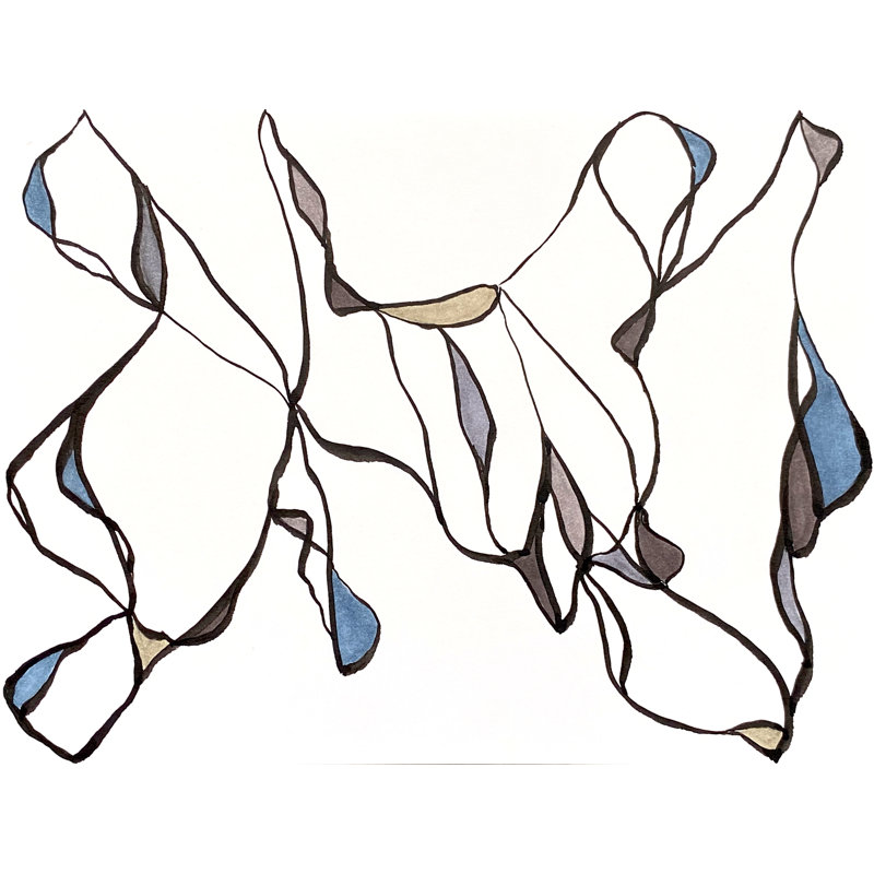 Musing Series 1.4 Print by Susan Arthur, 24" H x 32" W, Black Framed Canvas