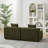 Chenille sectional sofa with 2 pillows