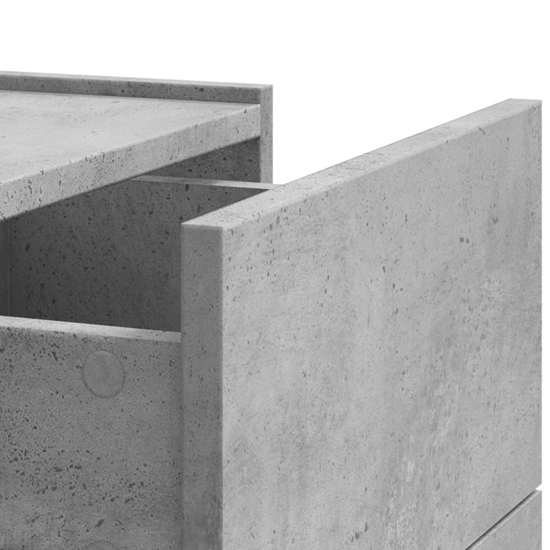 Ameerat 45cm W Manufactured Wood Bedside Table, Concrete Grey
