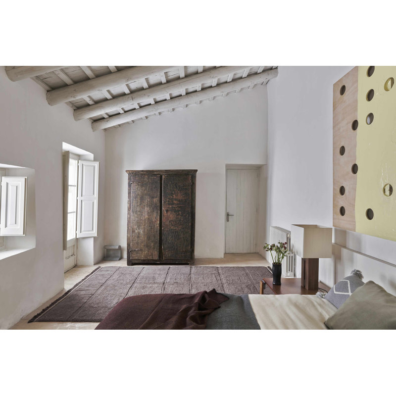 Sheep Of The World Hand Tufted Wool Area Rug in Sheep Brown, Rectangle 6'7" x 9'10"