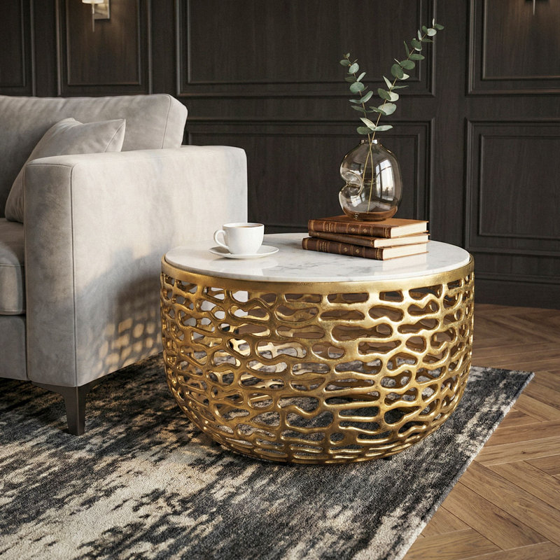 Drum Coffee Table, Golden