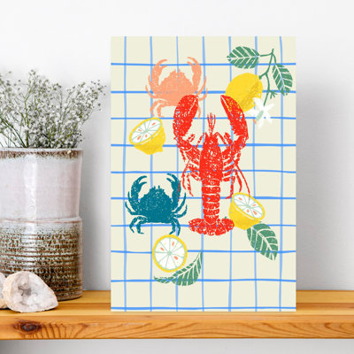 Summer Seafood Plaid by Annick - Print