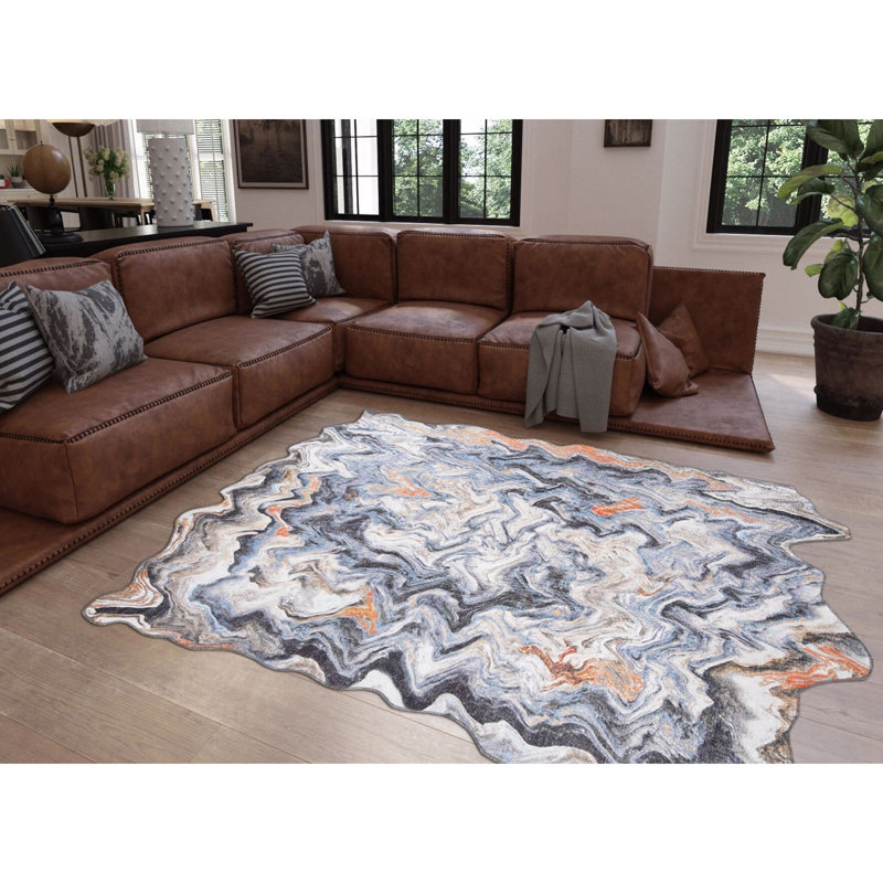 Premium 100% Polyester Area Rug, 6.9 x 10.2 ft | 1850 g/m², 0.2 in Pile Height | Recycled Poly Cotton Underside | Machine Washable at 30°C | Soft, Durable, Eco-Friendly Design for Modern Living Spaces
