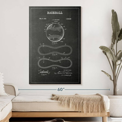 Baseball BW, brevet sur toile