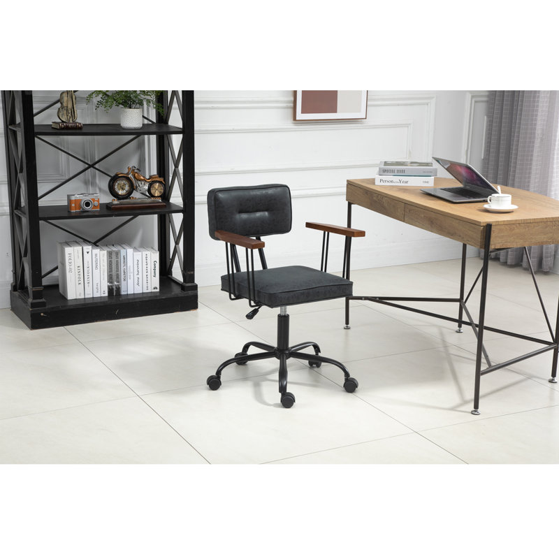 Chaise de travail Keikilani, Noir mat