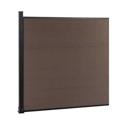 6.1 Ft H Composite Privacy Fence Panel With Post, Brushed Finish