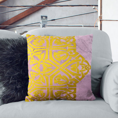 Peach Gold Mandala No.2 Scatter Cushion